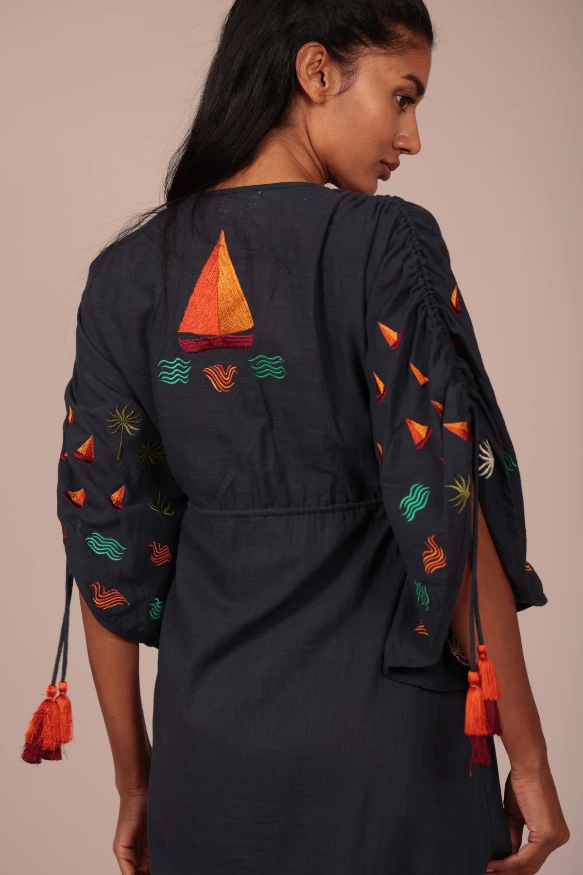 Vestido Midi Estampado Mediterráneo