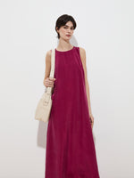 Vestido Midi Fluido con Escote Redondo