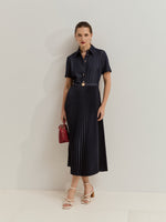 Vestido Denim Midi Plisado