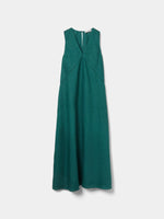 Vestido Lino sin Mangas con Escote en V