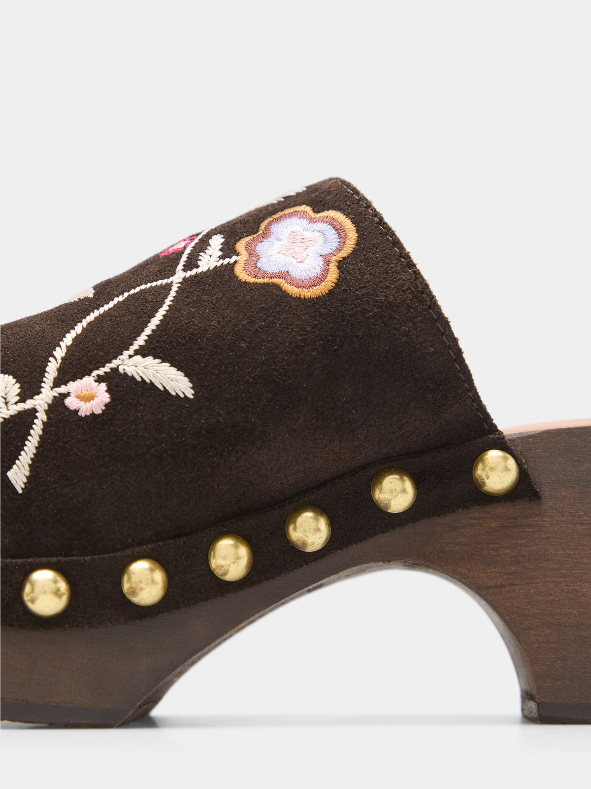 Zueco Ante con Estampado Floral