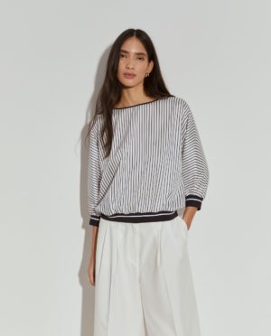 Blusa Rayas Manga Murciélago | Lion of Porches