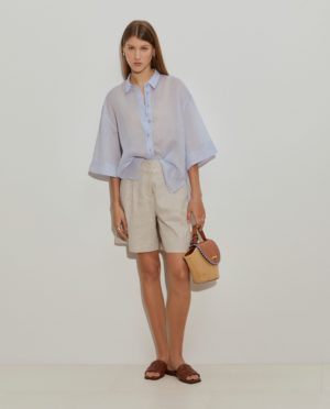 Camisa oversize de Ramio de Manga Corta | Lion of Porches