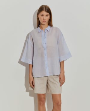 Camisa oversize de Ramio de Manga Corta | Lion of Porches
