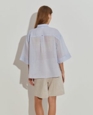 Camisa oversize de Ramio de Manga Corta | Lion of Porches