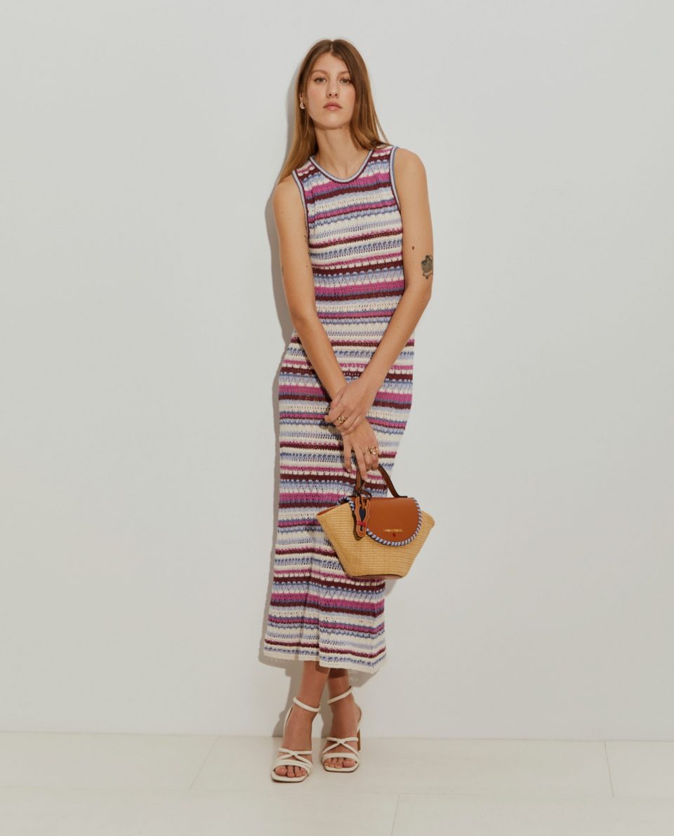 Vestido Punto Crochet Rayas | Lion of Porches