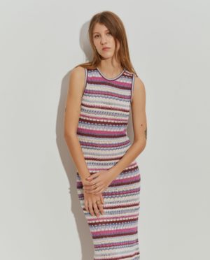 Vestido Punto Crochet Rayas | Lion of Porches
