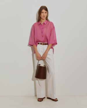 Camisa oversize de Ramio de Manga Corta | Lion of Porches
