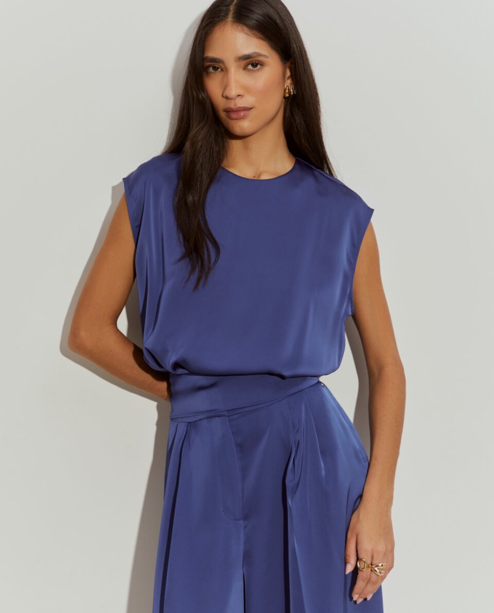 Blusa Sin Manga Azul| Lion of Porches