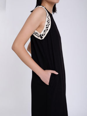 Vestido Largo Tirantes Bordado Relieve