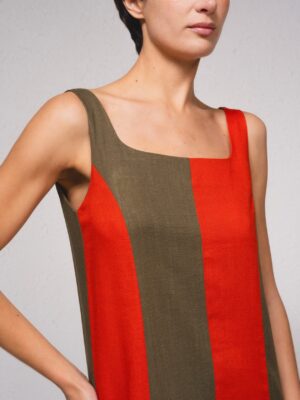 Vestido de Tirantes en Contraste