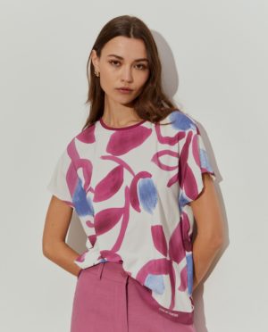 Blusa Manga Corta Pinceladas