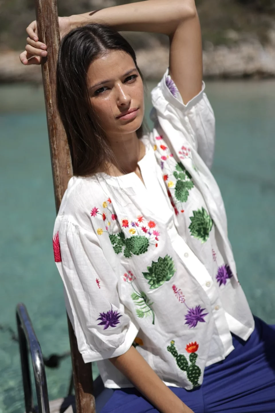 Blusa Tropical Blanca