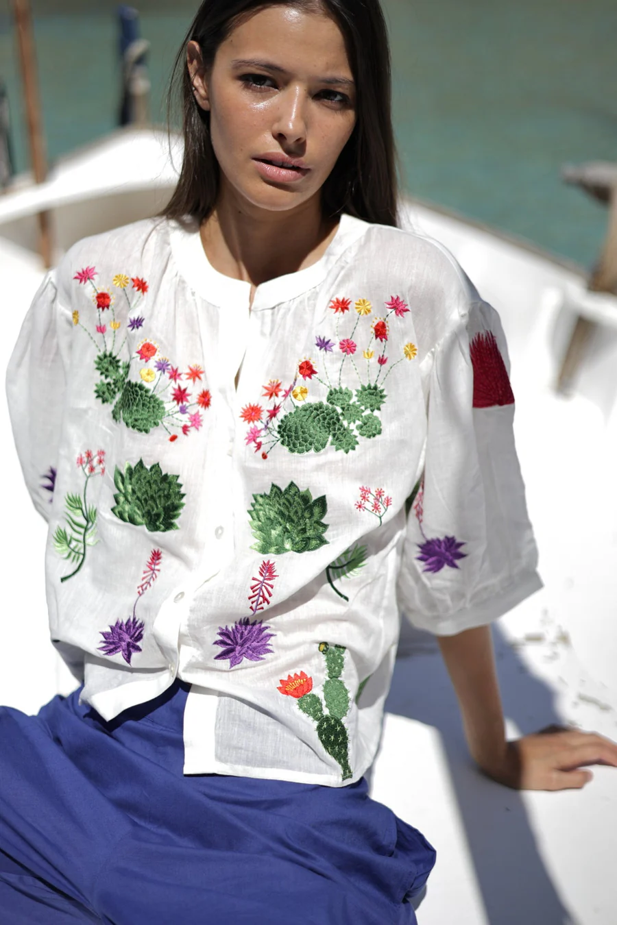 Blusa Tropical Blanca