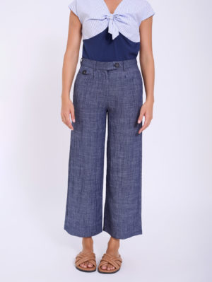 Pantalón Lino Detalle Bajo