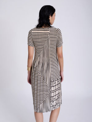 Vestido Estampado Geométrico Midi