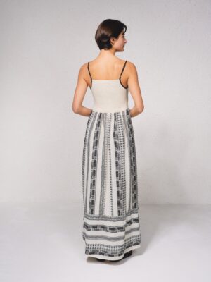 Vestido Boho Negro/Beige